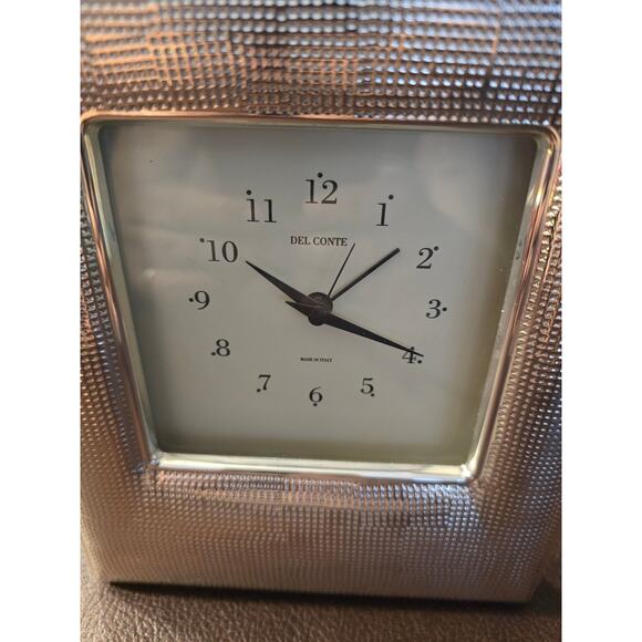 Del Conte Clock Silver Frame Made In Italy - Picture 3 of 12